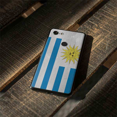 Uraguay Flag Distressed Google Pixel 3 XL Skin